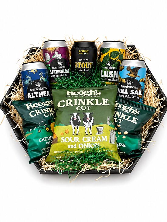 5 + 3 DĀVANU KOMPLEKTS NO ĪRIJAS (IRISH HAMPER) – GALWAY BAY BREWERY & KEOGH’S